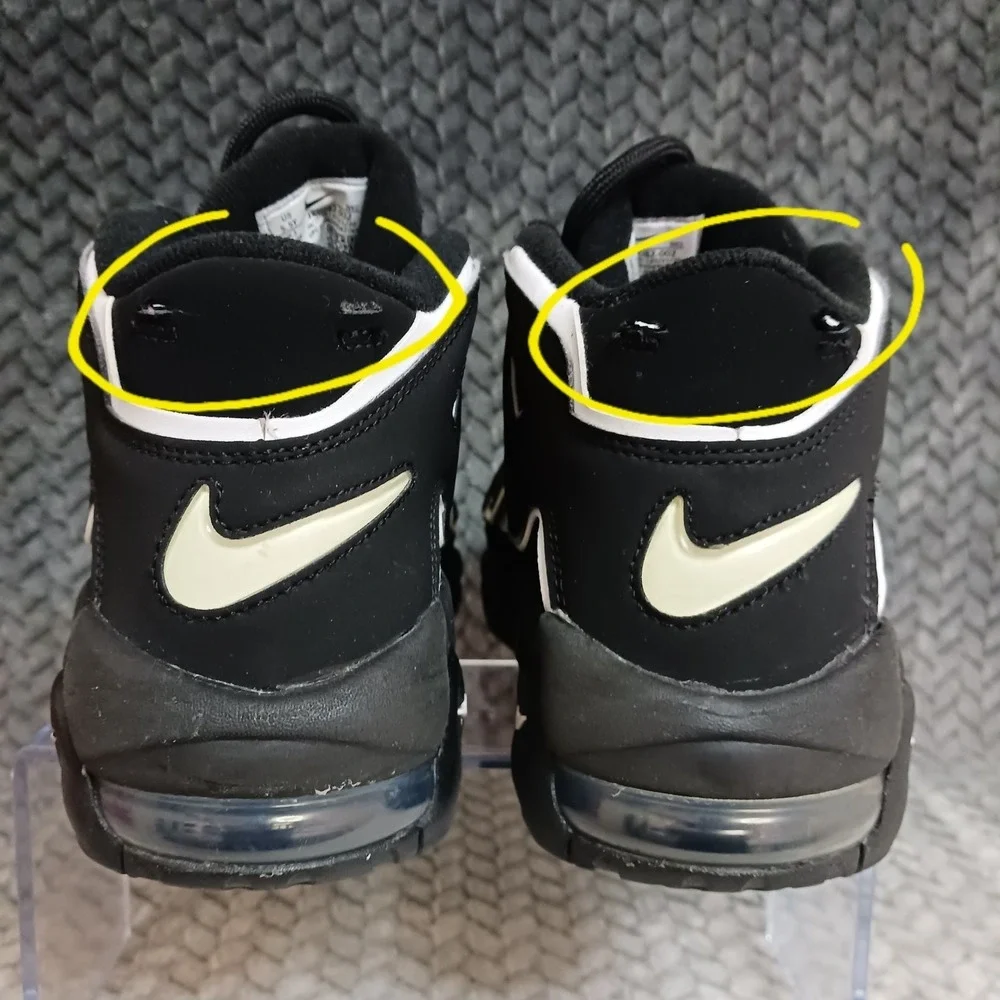Nike Air More Uptempo GS Black White Black Youth Basketball Shoes Size 5.5Y